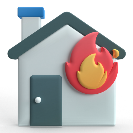 Burning House  3D Icon