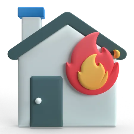 Burning House  3D Icon