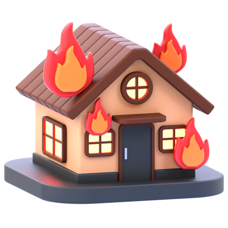 Burning House  3D Icon