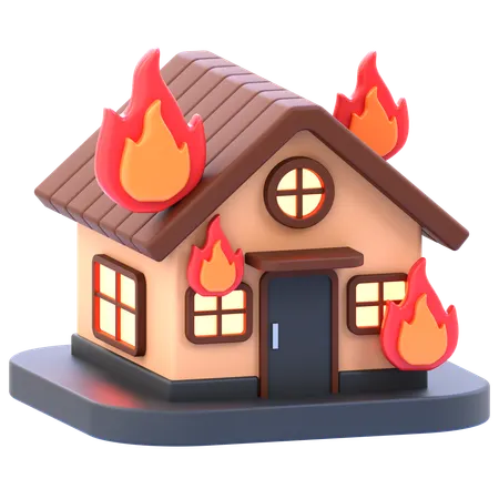 Burning House  3D Icon
