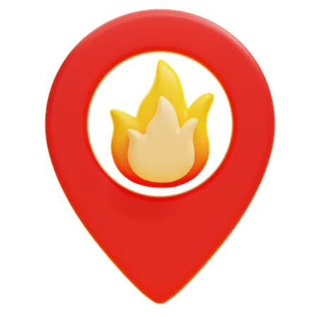 불타는 위치  3D Icon