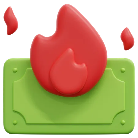 Burning Money  3D Icon