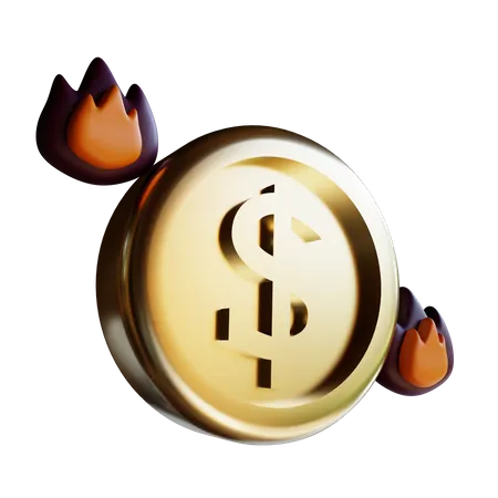 Burning Money  3D Icon