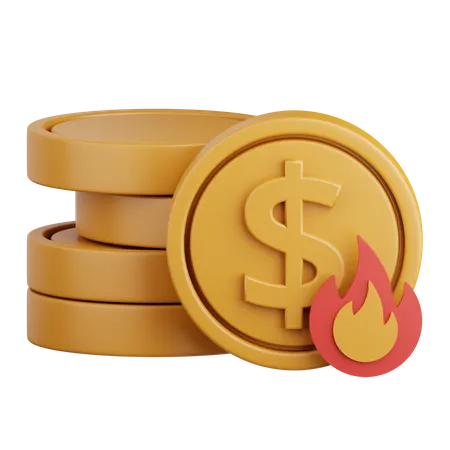 Burning Money  3D Icon