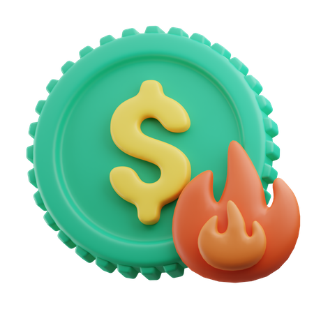 Burning Money  3D Icon