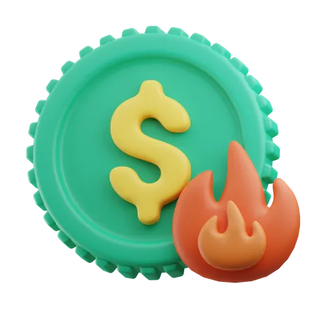 Burning Money  3D Icon