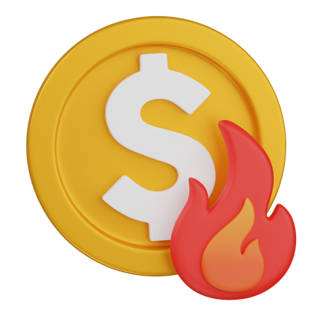 Burning Money  3D Icon