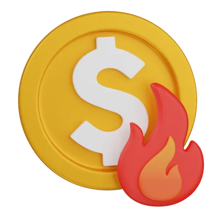 Burning Money  3D Icon