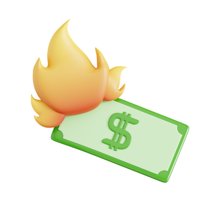 Burning Money  3D Icon