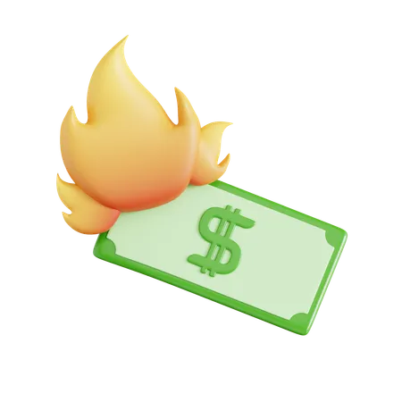 Burning Money  3D Icon