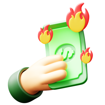 Burning Money  3D Icon