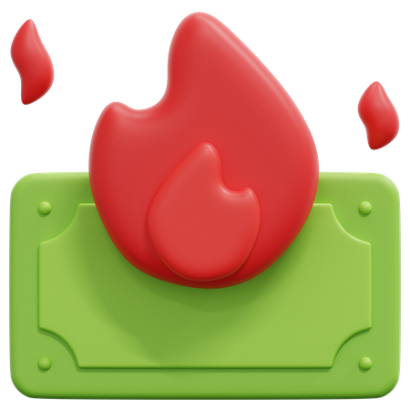 Burning Money  3D Icon