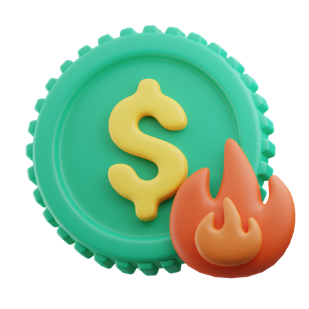 Burning Money 3D Icon