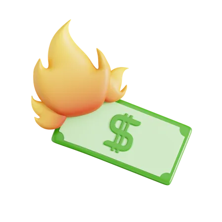 お金を燃やす  3D Icon