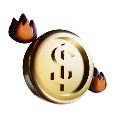 Burning Money  3D Icon