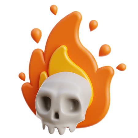 Burning Skull  3D Icon