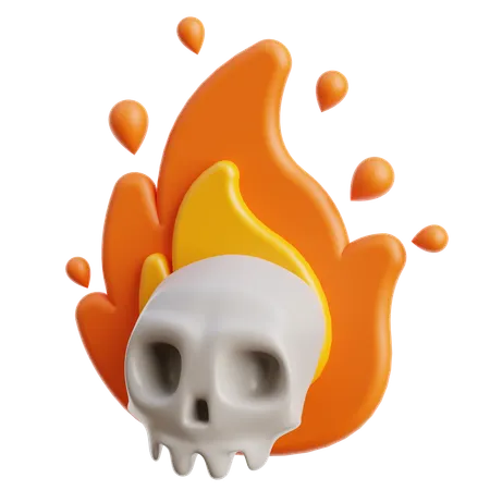 Burning Skull  3D Icon