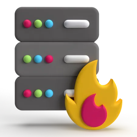 Burnt Server  3D Icon