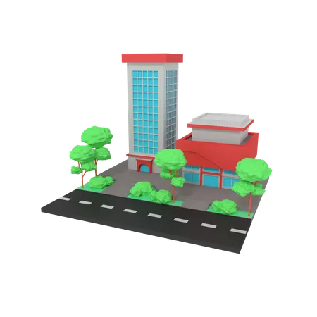 Büro  3D Illustration