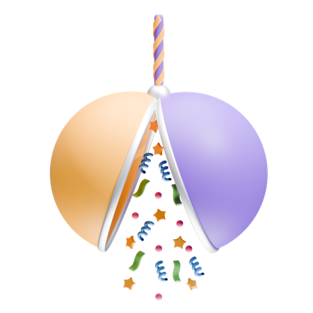 Bursting Confetti Ball  3D Icon