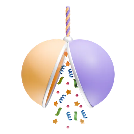 Bursting Confetti Ball  3D Icon