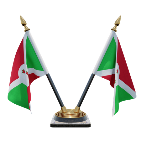 Burundi-Doppel-Tischflaggenständer  3D Flag