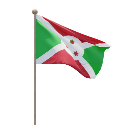 Mât de drapeau burundais  3D Flag