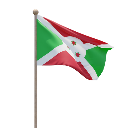 Burundi Flag Pole 3D Illustration
