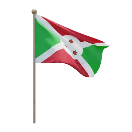 Burundi Flag Pole 3D Illustration