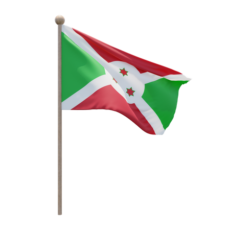 Burundi Flagpole 3D Icon