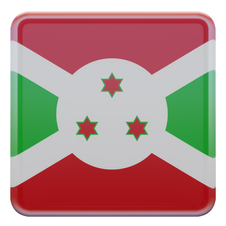 Burundi Square Flag 3D Icon