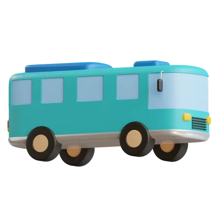 3 D Bus Illustration With Transparent Background 3D Icon
