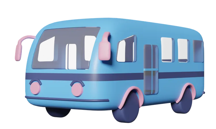 3 D Bus Isolated Public Transportation Concept 3 D Render Illustration 3D Icon