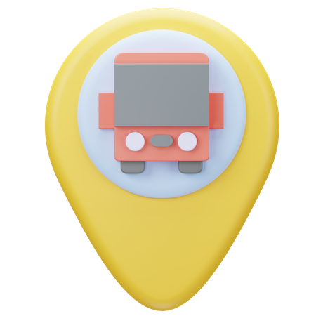 Bus Location  3D Icon