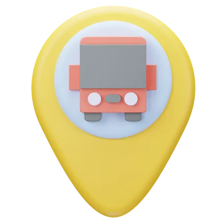 Bus Location  3D Icon