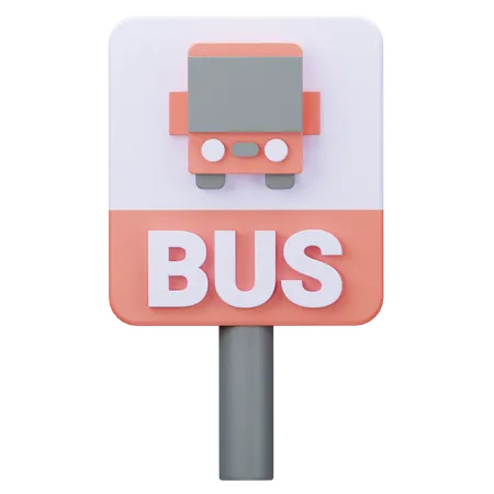 Bus Stand Sign Board  3D Icon