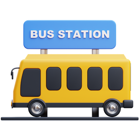 Bus Station  3D Icon