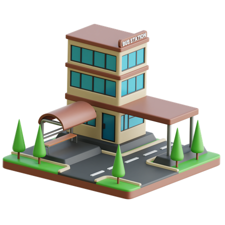 Bus Station  3D Icon