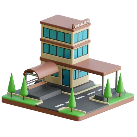 Bus Station  3D Icon