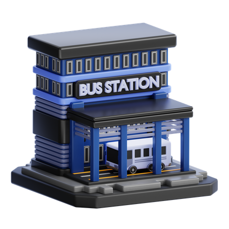 BUS STATION BUILDING  3D Icon