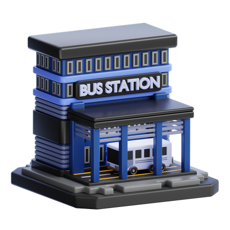 BUS STATION BUILDING  3D Icon