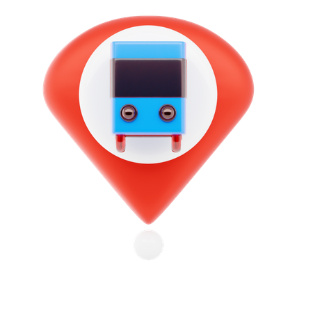 Bus Station Pin  3D Icon
