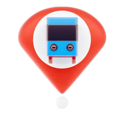 Bus Station Pin  3D Icon