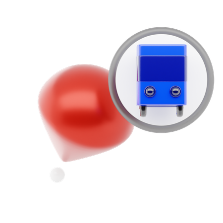 Bus Station Pin  3D Icon