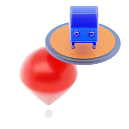 Bus Station Pin  3D Icon