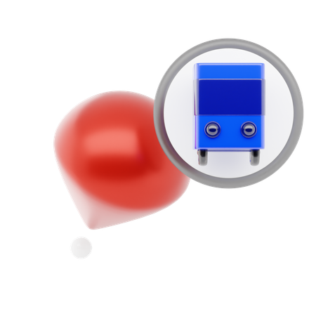 Bus Station Pin  3D Icon