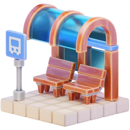 バス停  3D Icon