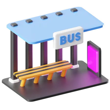 Bus Stop  3D Icon