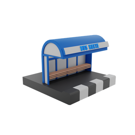 Bus Stop  3D Illustration