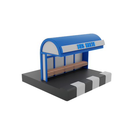 Bus Stop 3D Illustration